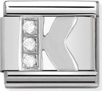 Charms Nomination Classic – Litera K z cyrkoniami srebro 330301 11.jpg